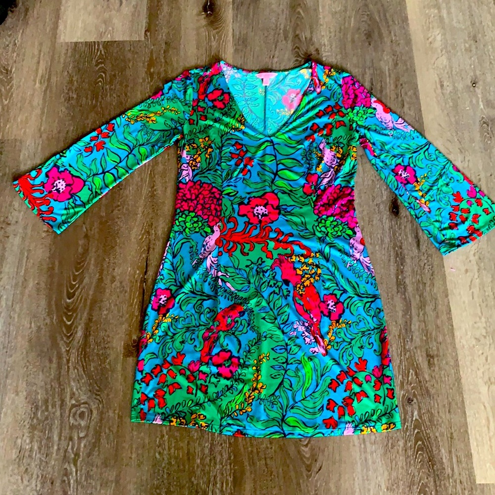 LILLY PULITZER MULTI COLOR TROPICAL PRINT DRESS